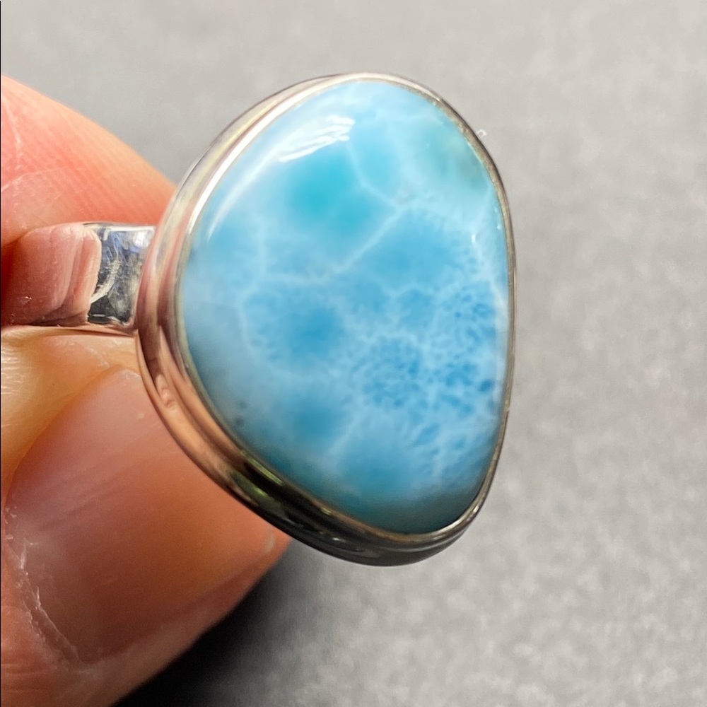 Larimar Ring Size 10 In Solid Sterling Silver 925 - image 1